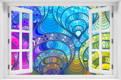Fototapeta Naklejka Na Ścianę Okno 3D - Vector wave background of doodle hand drawn lines