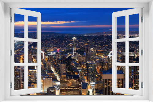 Fototapeta Naklejka Na Ścianę Okno 3D - Seattle rooftop panorama