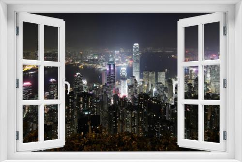 Fototapeta Naklejka Na Ścianę Okno 3D - Hong Kong Cityscape at Night