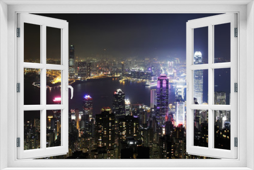 Fototapeta Naklejka Na Ścianę Okno 3D - Hong Kong Cityscape at Night