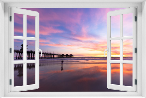 Fototapeta Naklejka Na Ścianę Okno 3D - Sunset Huntington Beach