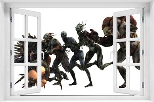 Fototapeta Naklejka Na Ścianę Okno 3D - Cyborgs monsters 3d illustration