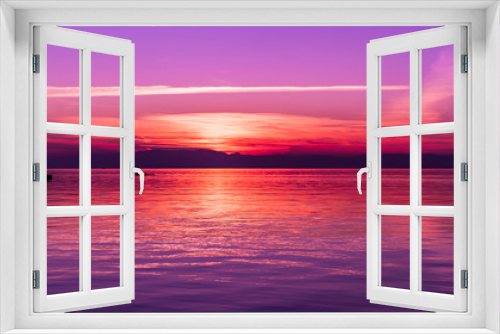 Fototapeta Naklejka Na Ścianę Okno 3D - After Sunset Colors by the Sea, Purple tones