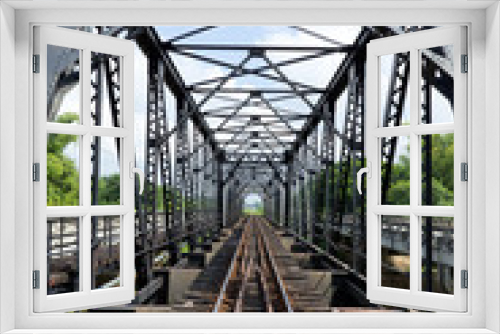 Fototapeta Naklejka Na Ścianę Okno 3D - metal railway bridge,Old railway bridge