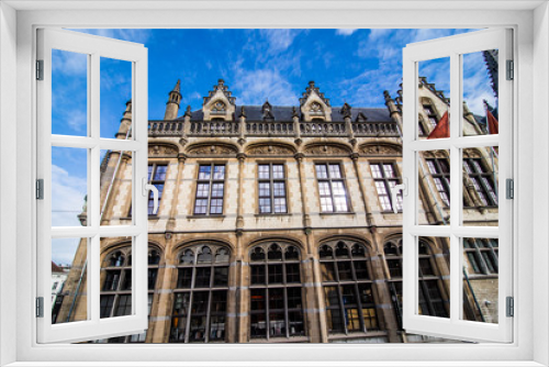 Fototapeta Naklejka Na Ścianę Okno 3D - GHENT, BELGIUM - November, 2017: Architecture of Ghent city center. Ghent is medieval city and point of tourist destination in Belgium.