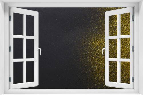 Fototapeta Naklejka Na Ścianę Okno 3D - Golden glitter sand texture, abstract background.