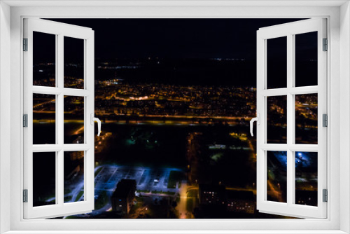 Fototapeta Naklejka Na Ścianę Okno 3D - Aerial view of the city at night.