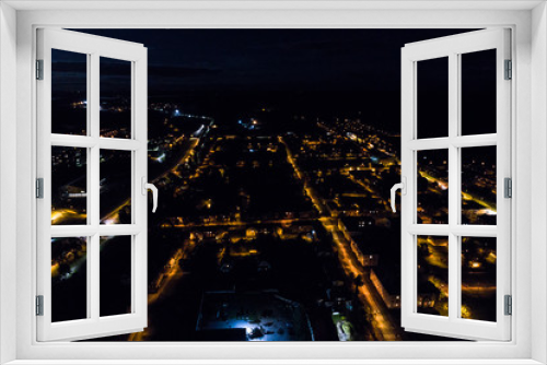 Fototapeta Naklejka Na Ścianę Okno 3D - Aerial view of the city at night.