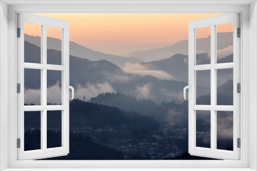 Fototapeta Naklejka Na Ścianę Okno 3D - 国見ヶ丘からの夜明け