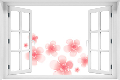 Fototapeta Naklejka Na Ścianę Okno 3D - Light Pink flowers isolated on White background. Apple-tree flowers. Cherry blossom. Vector