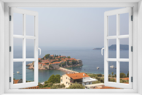 Fototapeta Naklejka Na Ścianę Okno 3D - St. Stephen's Island, Montenegro. St. Stephen St. Stephen in the Adriatic Sea