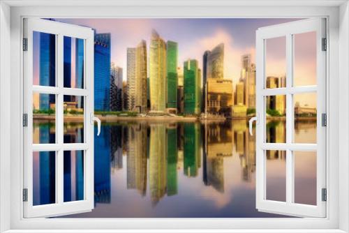 Fototapeta Naklejka Na Ścianę Okno 3D - Singapore skyline background