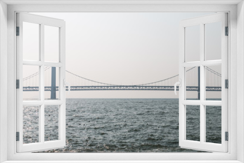 Fototapeta Naklejka Na Ścianę Okno 3D - Bridge across the sea in Dalian, China