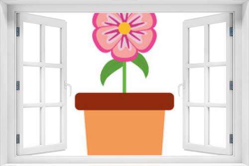 Fototapeta Naklejka Na Ścianę Okno 3D - flowerpot  vector illustration