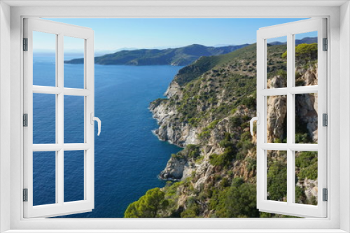 Fototapeta Naklejka Na Ścianę Okno 3D - Spain coastal cliff, Cap Norfeu, Costa Brava, Mediterranean sea, Alt Emporda, Girona, Catalonia