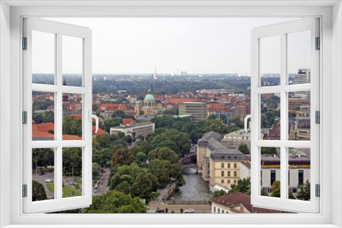 Fototapeta Naklejka Na Ścianę Okno 3D - hannover von oben mit st. clemens