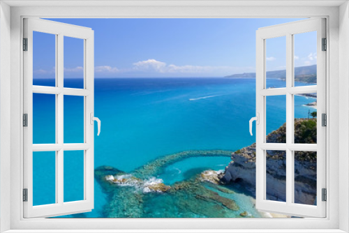Fototapeta Naklejka Na Ścianę Okno 3D - Aerial view of Tropea coastline in Calabria, Italy