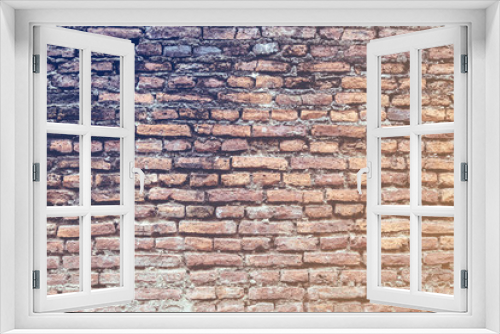Fototapeta Naklejka Na Ścianę Okno 3D - old rustic brick wall texture background