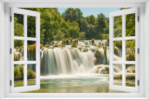 Fototapeta Naklejka Na Ścianę Okno 3D - Tropical waterfall