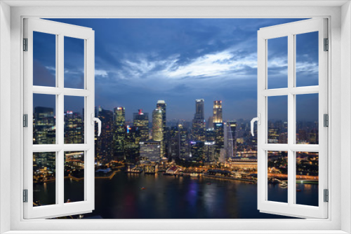 Fototapeta Naklejka Na Ścianę Okno 3D - シンガポールの夜景