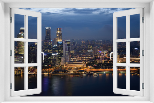 Fototapeta Naklejka Na Ścianę Okno 3D - シンガポールの夜景