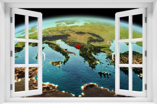 Fototapeta Naklejka Na Ścianę Okno 3D - Montenegro on planet Earth in space