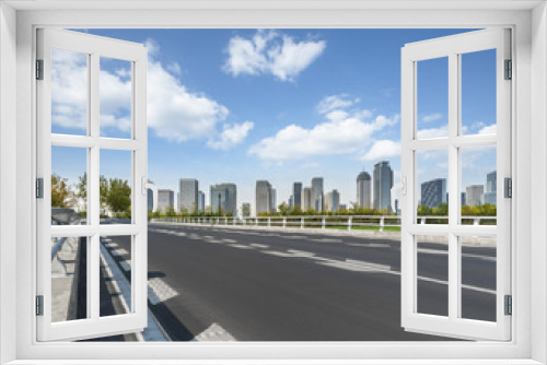 Fototapeta Naklejka Na Ścianę Okno 3D - urban traffic road with cityscape in background, china