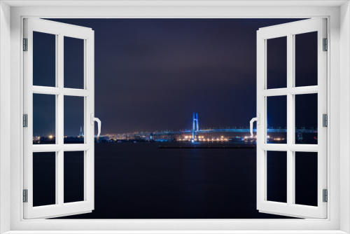 Fototapeta Naklejka Na Ścianę Okno 3D - 横浜ブリッジ夜景