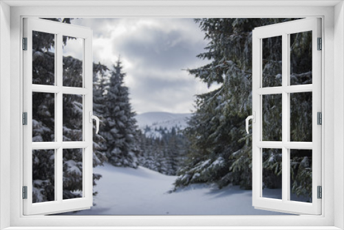 Fototapeta Naklejka Na Ścianę Okno 3D - Winter landscape in Romania