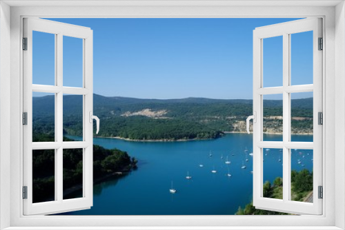 Fototapeta Naklejka Na Ścianę Okno 3D - France Provence Verdon Lac de Sainte Croix vue du ciel
