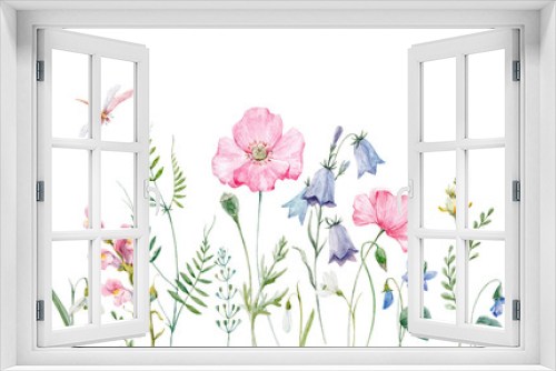 Fototapeta Naklejka Na Ścianę Okno 3D - Watercolor floral composition