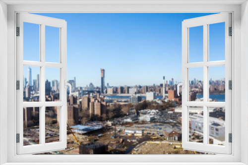 Fototapeta Naklejka Na Ścianę Okno 3D - Drone view on New York and Brooklyn