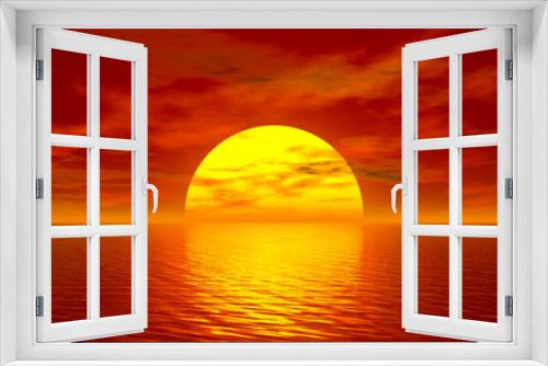 Fototapeta Naklejka Na Ścianę Okno 3D - ocean and sunset