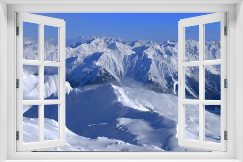 Fototapeta Naklejka Na Ścianę Okno 3D - Swiss Alps: Wintersport-City Davos  |  Schweizer Alpen: Wintersportregion Davos, Skigebiet Parsenn-Weisfluhjoch