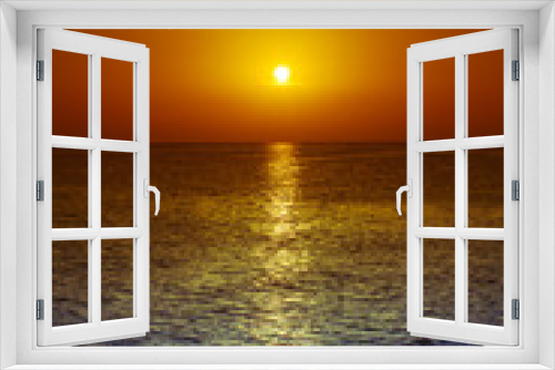 Fototapeta Naklejka Na Ścianę Okno 3D - Scenic view of beautiful sunset above the sea