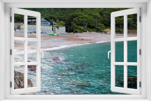 Fototapeta Naklejka Na Ścianę Okno 3D - Panoramic shot of mediterranean coastline in turkey