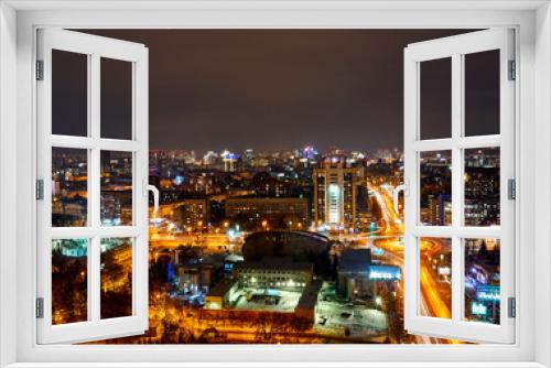 Fototapeta Naklejka Na Ścianę Okno 3D - Panorama of the night city