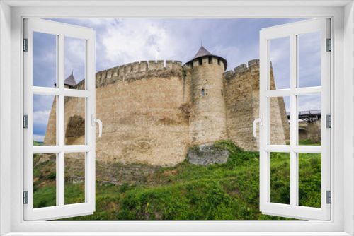 Fototapeta Naklejka Na Ścianę Okno 3D - Side view of Khotyn Fortress in Ukraine