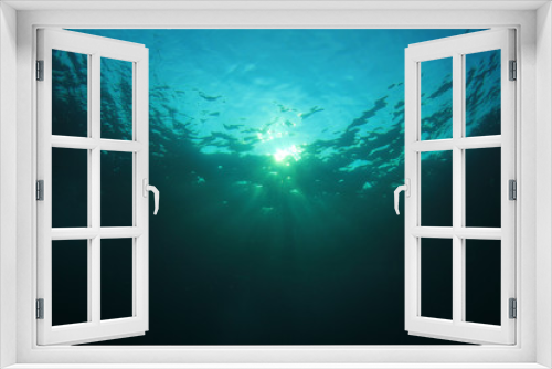 Fototapeta Naklejka Na Ścianę Okno 3D - Underwater blue background