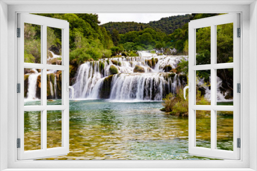 Fototapeta Naklejka Na Ścianę Okno 3D - Krka waterfall in the Croatian national park