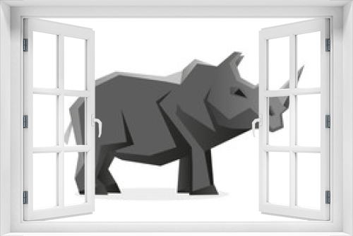Fototapeta Naklejka Na Ścianę Okno 3D - Stylized rhino isolated on a white background.