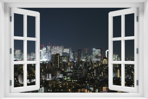 Fototapeta Naklejka Na Ścianę Okno 3D - 日本の東京都市風景「新宿副都心などの街並みを望む」