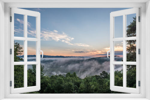 Fototapeta Naklejka Na Ścianę Okno 3D - Interesting Morning Mountain Sunrise - 115