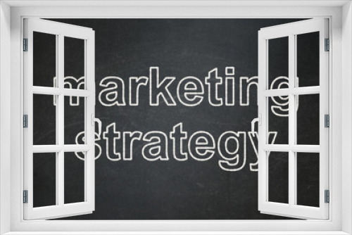 Advertising concept: Marketing Strategy on chalkboard background