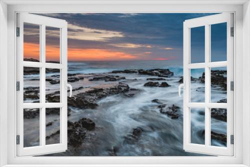 Fototapeta Naklejka Na Ścianę Okno 3D - Sunrise Seascape and Rocky Headland