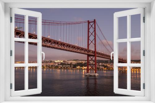 Fototapeta Naklejka Na Ścianę Okno 3D - Ponte 25 de Abril Bridge Lisboa Portugal