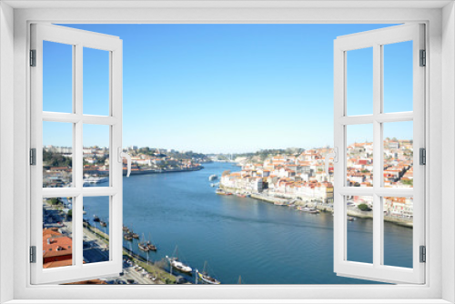 Fototapeta Naklejka Na Ścianę Okno 3D - Cais do Ribeira - skyline Porto