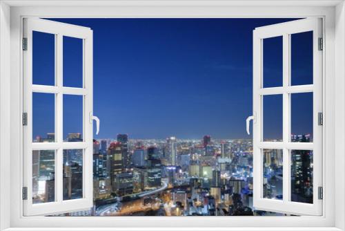 Fototapeta Naklejka Na Ścianę Okno 3D - 大阪都市夜景