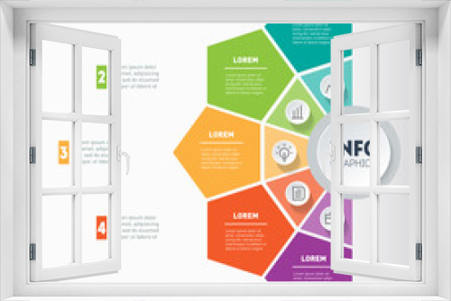 Business presentation concept with 5 options. Vector infographic of technology or education process. Part of the report with icons. Web Template of a info graphics, chart, diagram on light background.