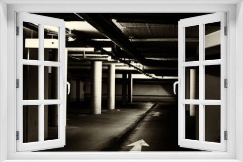 Fototapeta Naklejka Na Ścianę Okno 3D - Garage mit Einbahn